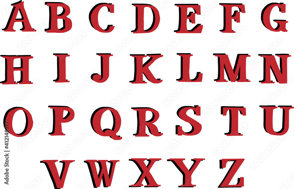 Classic retro typerwittenn font - vector english alphabet