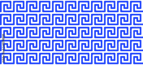 Obraz na płótnie greek seamless pattern. old ancient ornament with key element. Abstract blue and white geometric line. Vector background for the fabric cloth, fashion, ceramic floor, ornament textile, texture w salonie