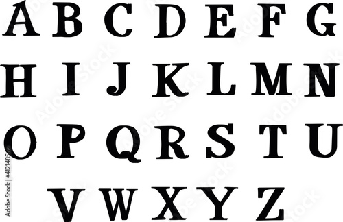 Classic retro typerwittenn font - vector english alphabet