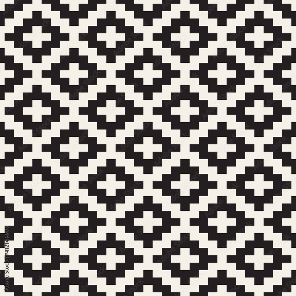 Fototapeta premium Vector seamless pattern. Ethnic stylish abstract texture. Repeating geometric tiles from striped elements