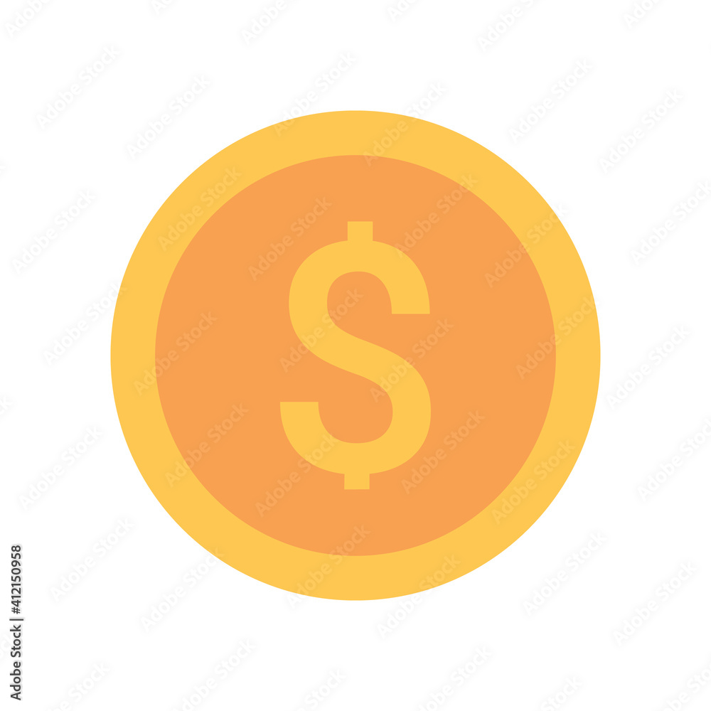 Gold coin icon. With dollar sign. Vector illustration isolated on white background. Gold coin icon. With dollar sign. Vector illustration isolated on white background.