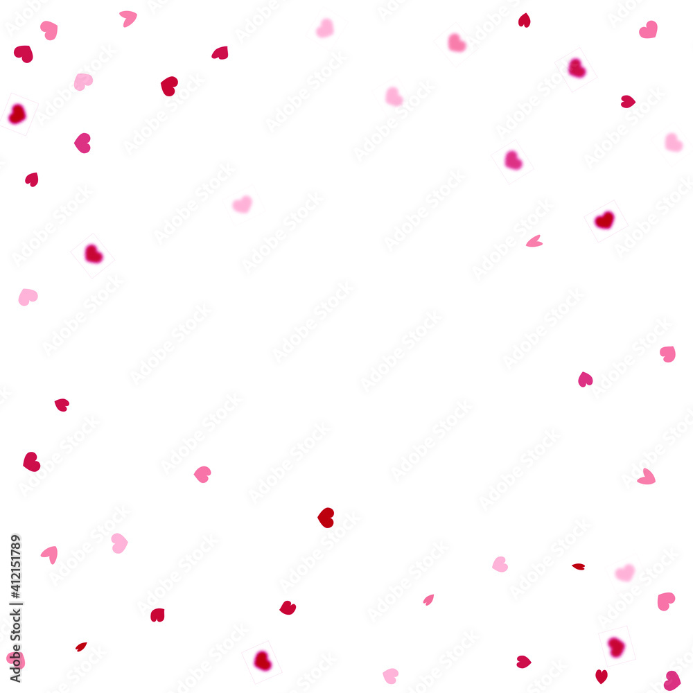 Heart Background. Empty Vintage Confetti Template.  Exploding Like Sign. Vector Template for Mother's Day Card. 8 March Banner with Flat Heart. Red Pink St Valentine Day Card with Classical Hearts.