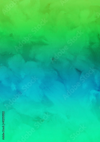 Colorful ink and watercolor texture on white paper background. Gradient paint strokes and decalcomania effect. Hand-painted gouache abstract image. Mess on the canvas.