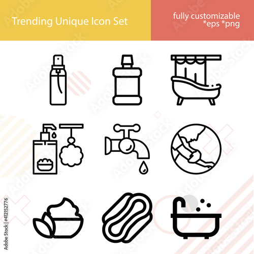 Simple set of dive related lineal icons.