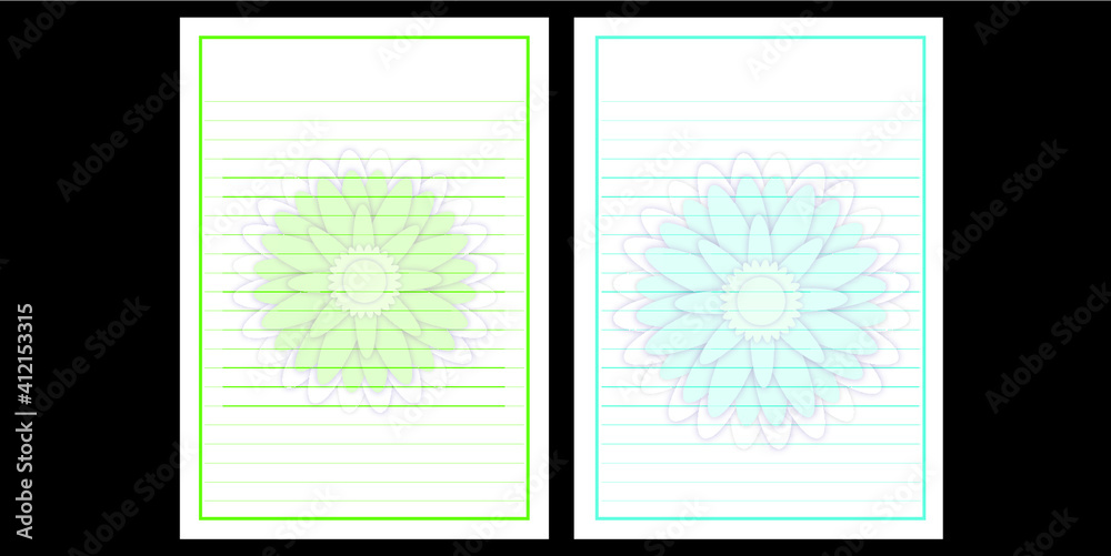 Flowers writing paper, flowers big theme template 

