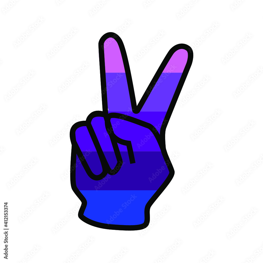 Vector illustration of the V-sing filled with an alternate Transgender pride flag on white background. Vector illustration of the V-sing filled with an alternate Transgender pride flag on white background.