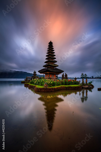 Pura Ulun Danu Bratan, Famous Hindu temple and tourist attraction in Bali, Indonesia. Come in early morning to have beautiful sunrise view