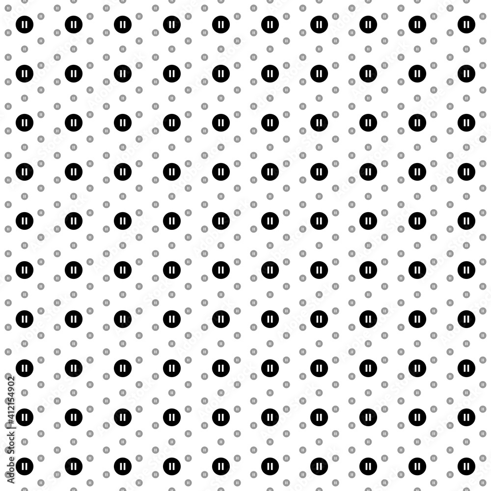 Square seamless background pattern from black pause symbols are different sizes and opacity. The pattern is evenly filled. Vector illustration on white background
