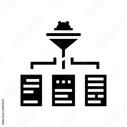 filtration neural network glyph icon vector. filtration neural network sign. isolated contour symbol black illustration