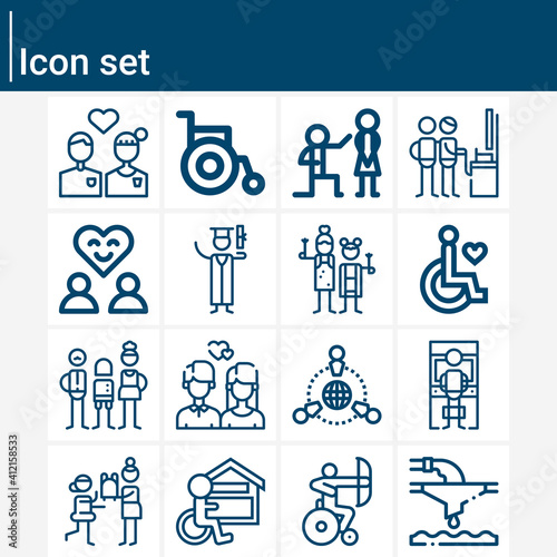 Simple set of strained related lineal icons.