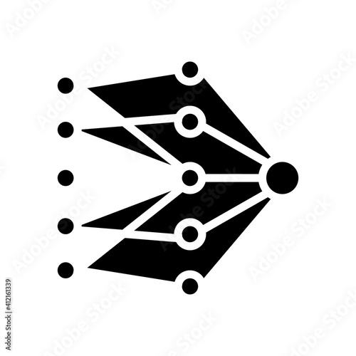 single layer neural network glyph icon vector. single layer neural network sign. isolated contour symbol black illustration