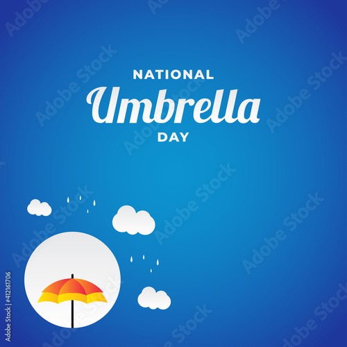 Happy Umbrella Day Vector Design Template Background. National Umbrella Day
