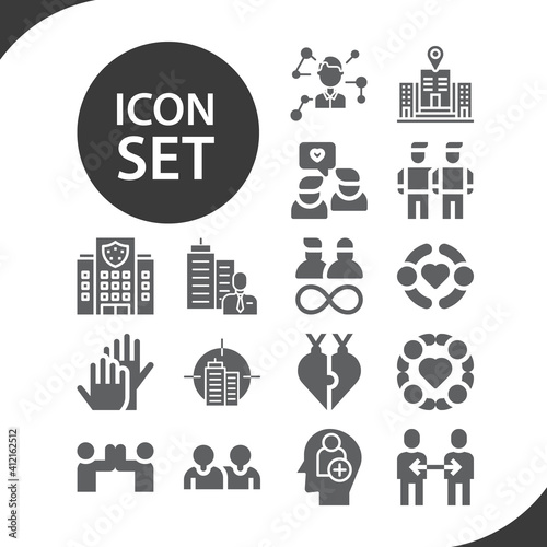 Simple set of good fellowship related filled icons.