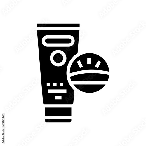cream edema treatment glyph icon vector. cream edema treatment sign. isolated contour symbol black illustration