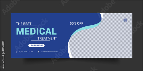 Medical Treatment Health Care, Facebook Cover and Social Media Post.