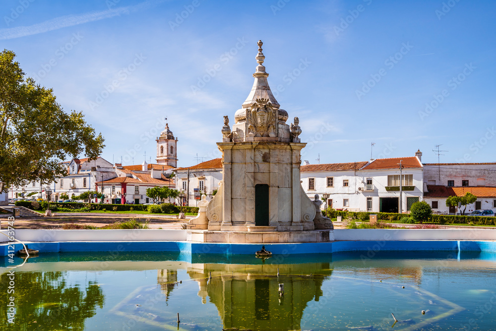 Fountain das Bicas is the famous landmark of Borba, Alentejo, Portugal