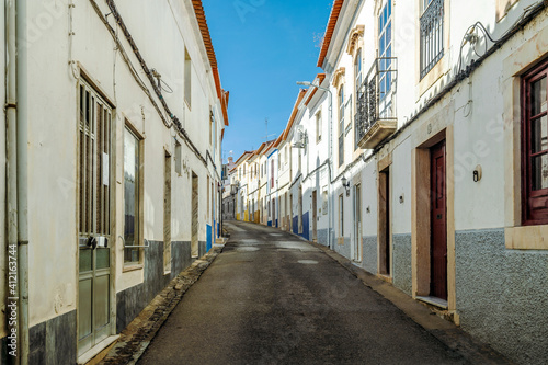 A narrow street of Borba in Alentejo  Portugal