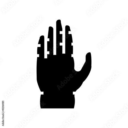 arm edema glyph icon vector. arm edema sign. isolated contour symbol black illustration