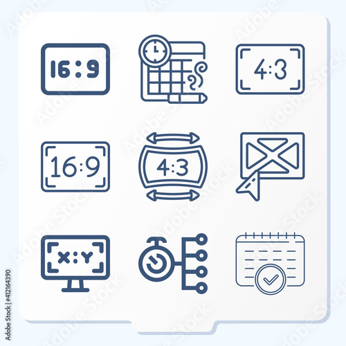 Simple set of 9 icons related to constitutes