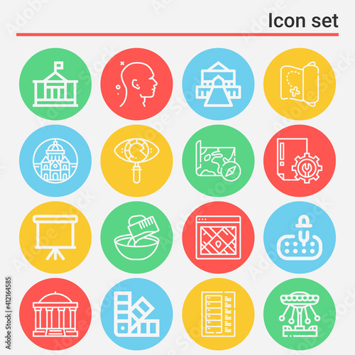 16 pack of guide  lineal web icons set