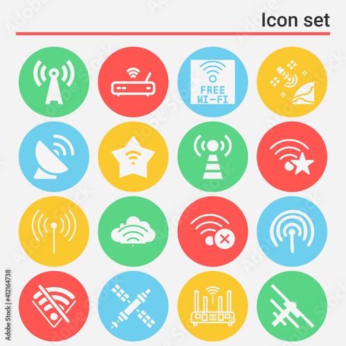 16 pack of outer filled web icons set