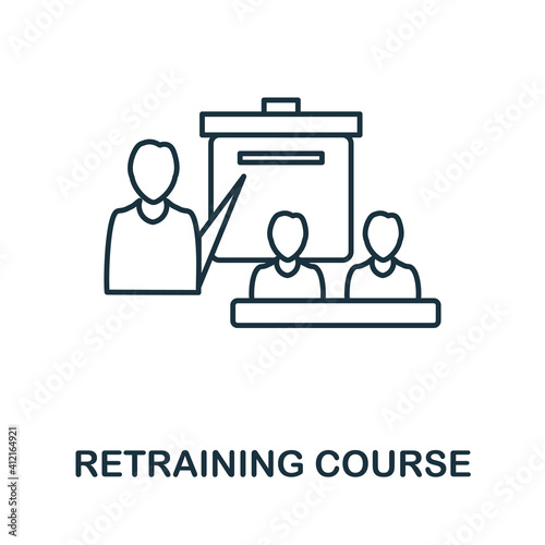 Retraining Course icon. Simple element from business management collection. Creative Retraining Course icon for web design, templates, infographics and more