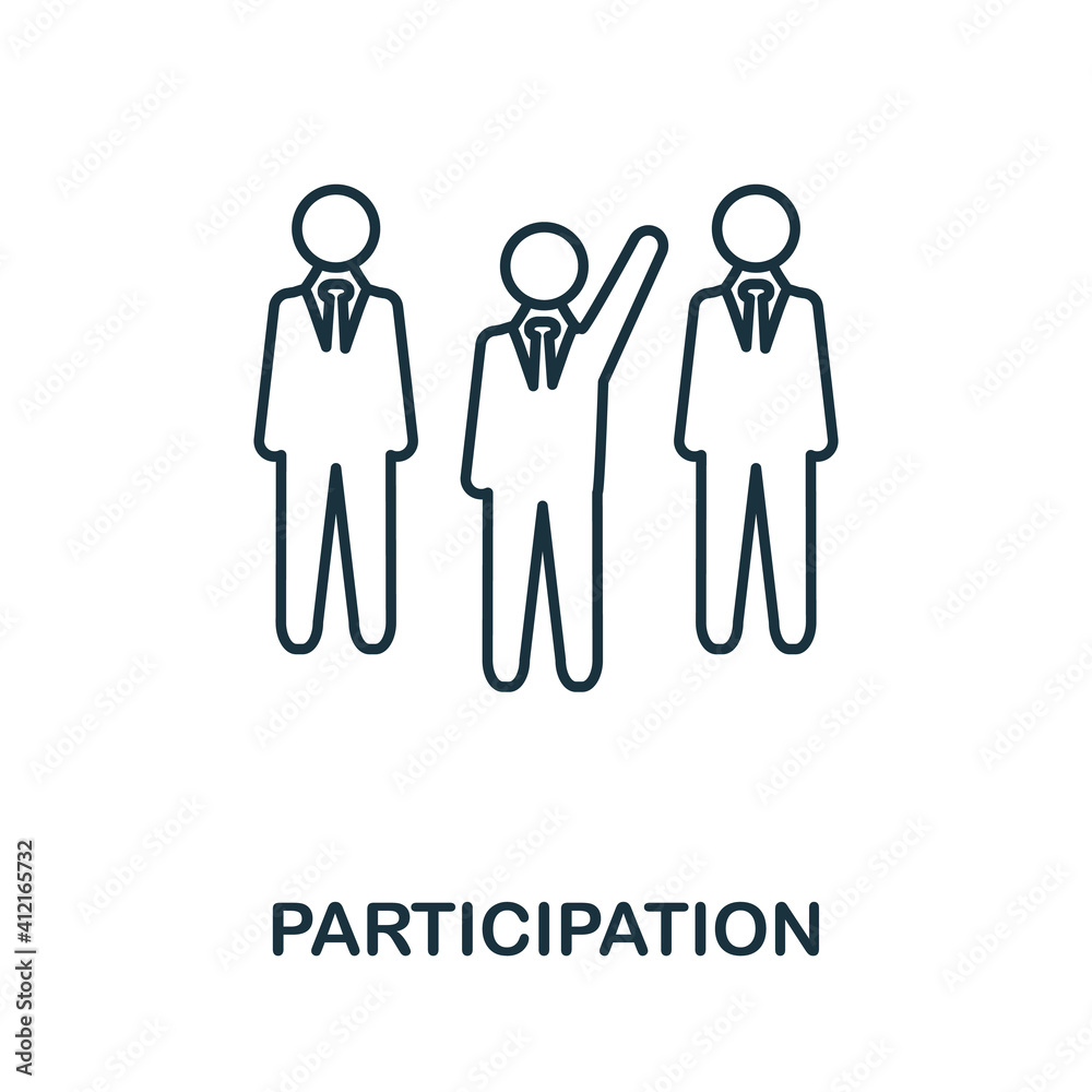 Participation icon. Simple element from business management collection. Creative Participation icon for web design, templates, infographics and more Participation icon. Simple element from business management collection. Creative Participation icon for web design, templates, infographics and more