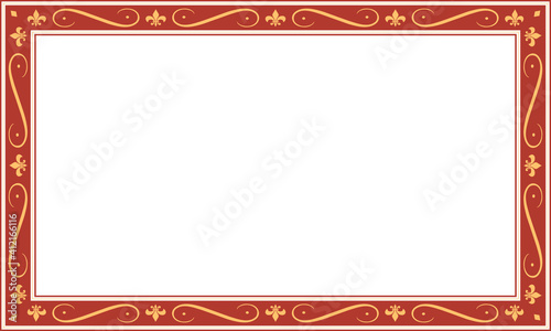 Photo or web design frame with brown curved patterns