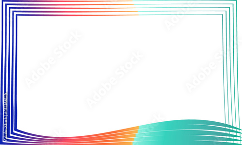 colorful curved vector lines frame for photo or web background
