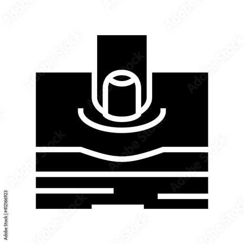 pitting edema on patient leg glyph icon vector. pitting edema on patient leg sign. isolated contour symbol black illustration