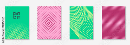 Music cover with minimalist geometric line and trendy shapes.