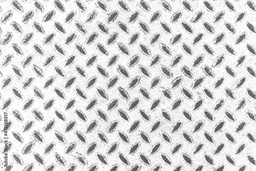 Fototapeta premium White Diamond Steel Plate Floor pattern and seamless background