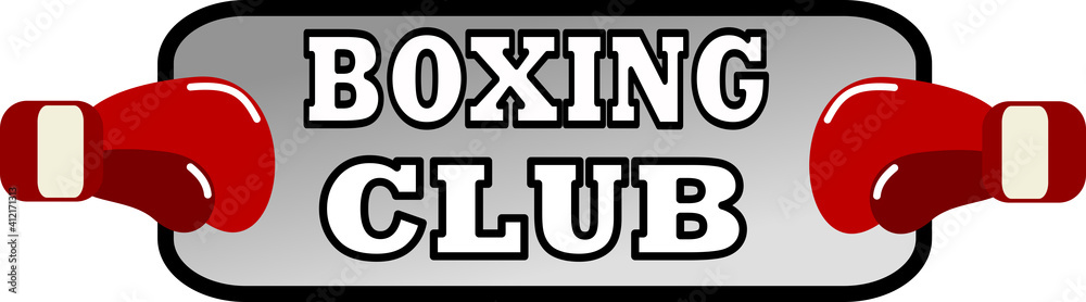 Boxing club icon with gloves Boxing club icon with gloves