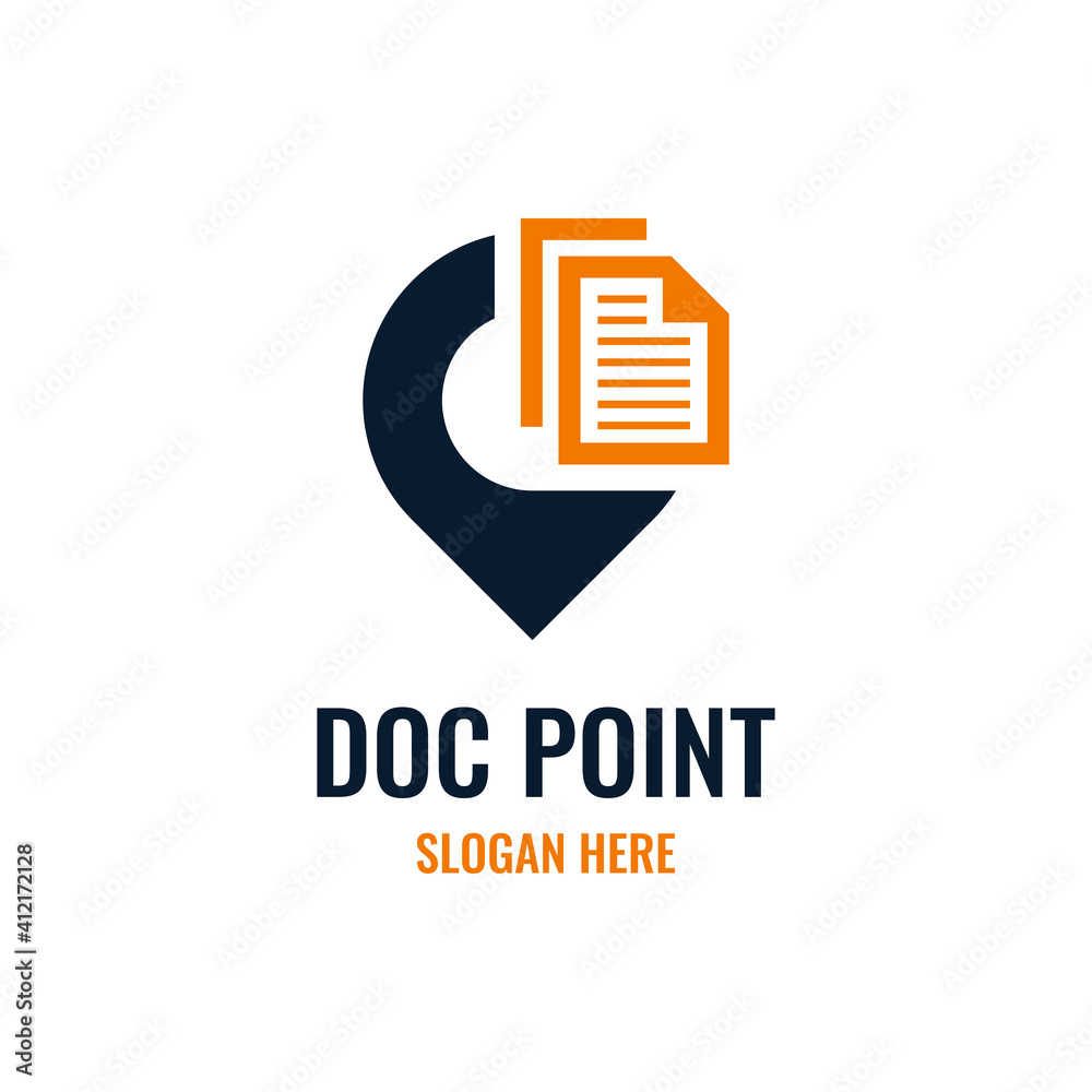Document point logo design template. Review search icon vector, concept of analysing, correcting, evaluating, surveying, etc. Document point logo design template. Review search icon vector, concept of analysing, correcting, evaluating, surveying, etc.