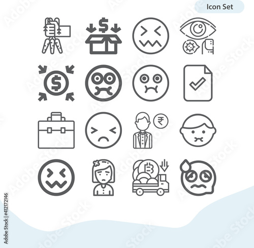 Simple set of accumulate related lineal icons.