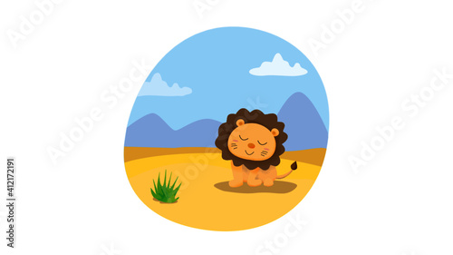LION IN THE SAVANNA