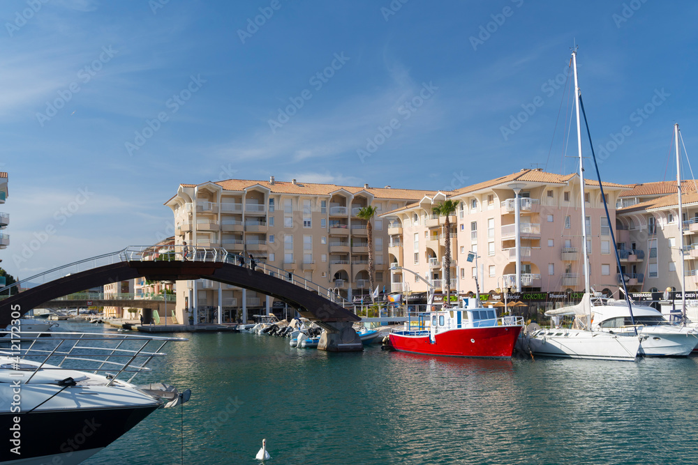 France, Var department, Fréjus, the Marina, Frejus Harbor located on French riviera
