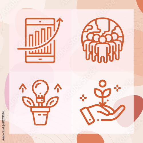 Simple set of statistic related lineal icons
