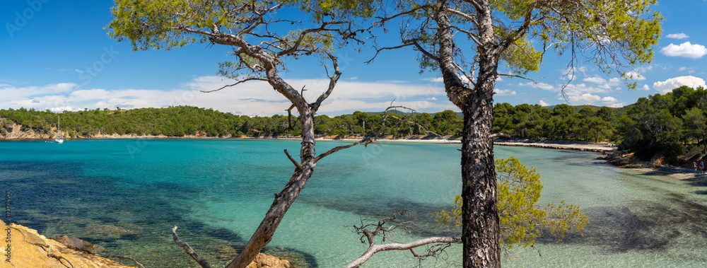 France, Var department, Bormes les mimosas, Cap Leoube and Estagnole beach France, Var department, Bormes les mimosas, Cap Leoube and Estagnole beach