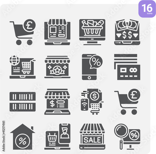 Simple set of census bureau related filled icons.