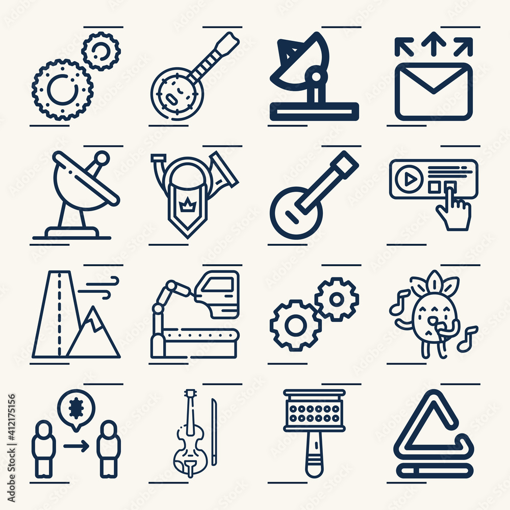 Simple set of transmission related lineal icons. Simple set of transmission related lineal icons.