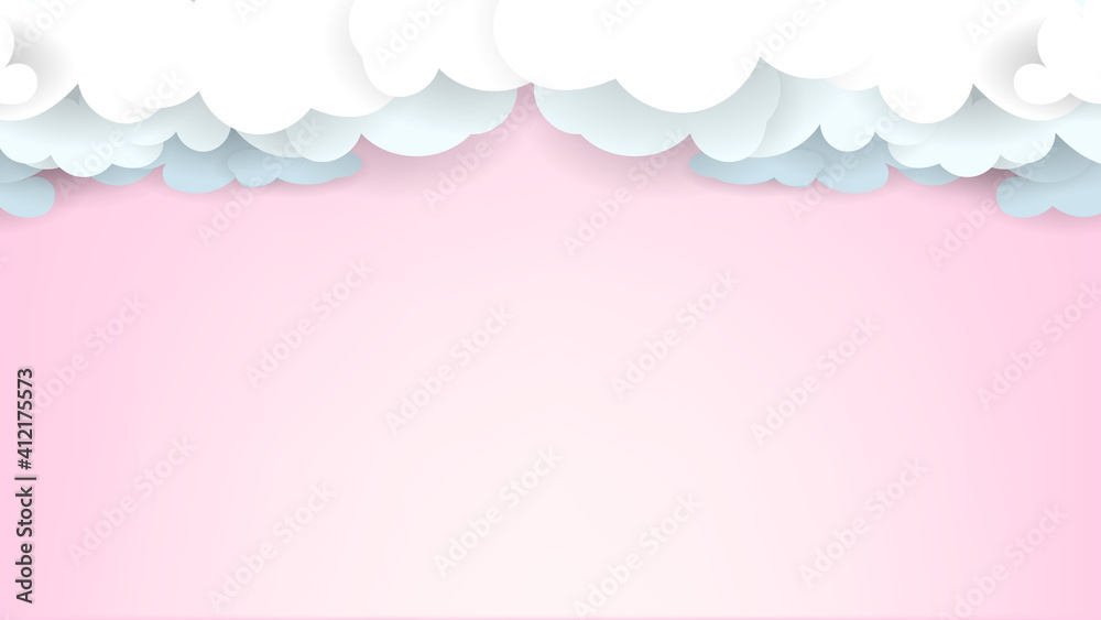 Cloud paper on pink background. Vector Illustration EPS 10