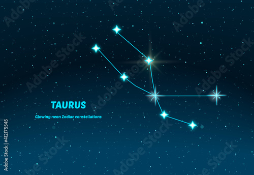Zodiac constellation. Vector space and stars illustration.