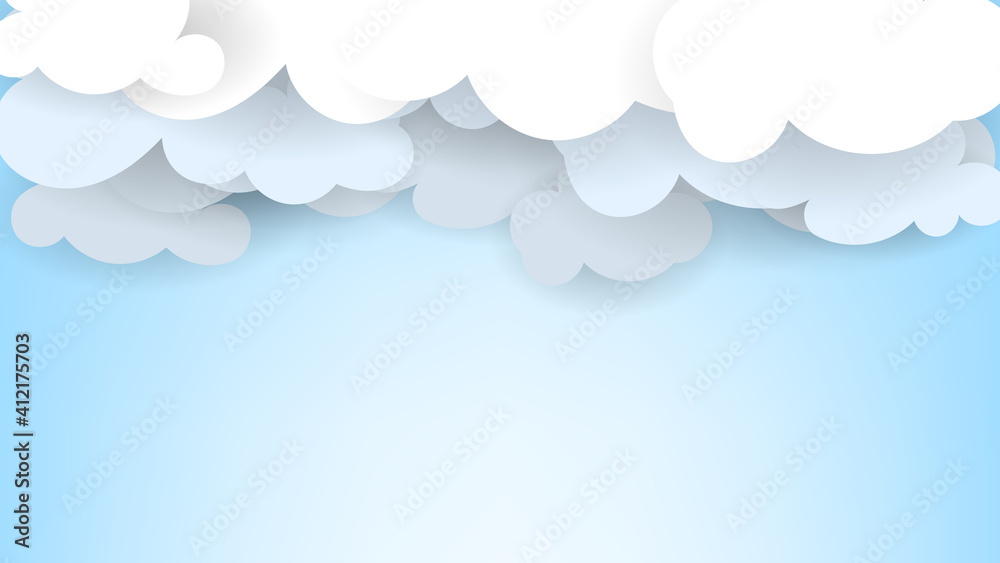 Cloud paper on blur background. Vector Illustration EPS 10