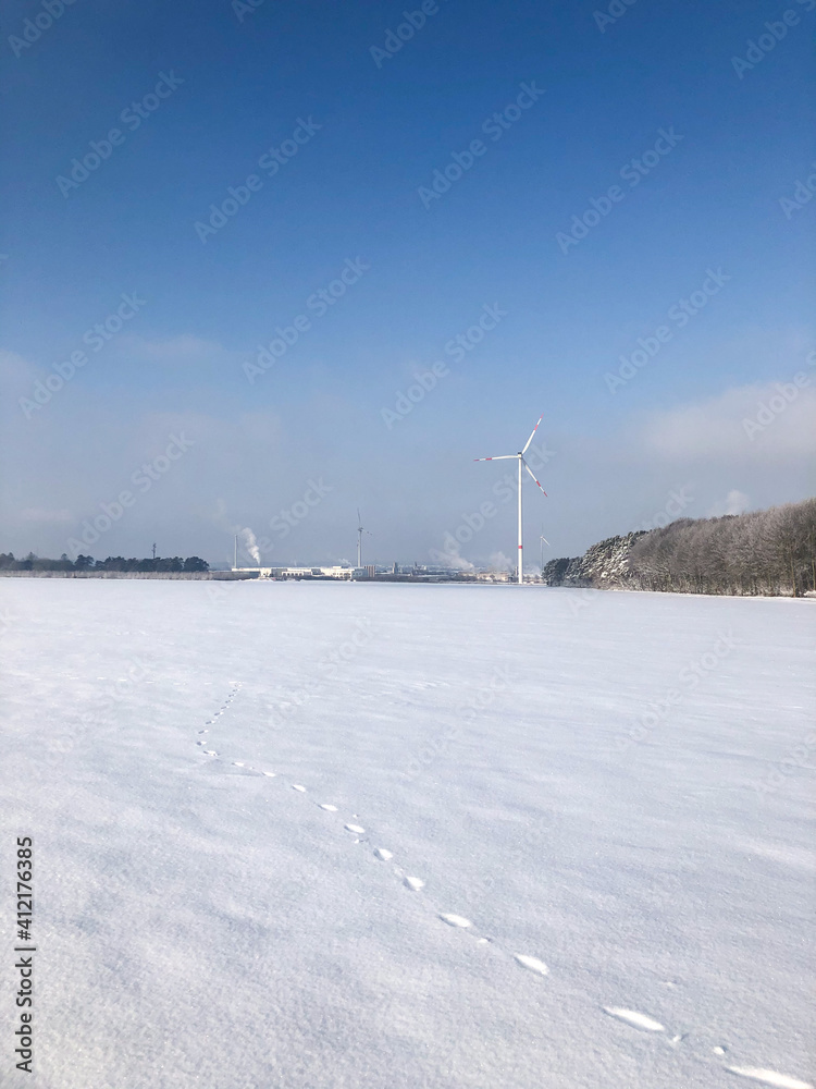 windmill in winter