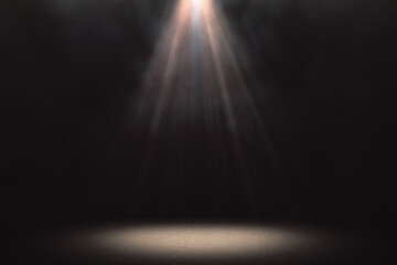 Warm spotlight background with smoke