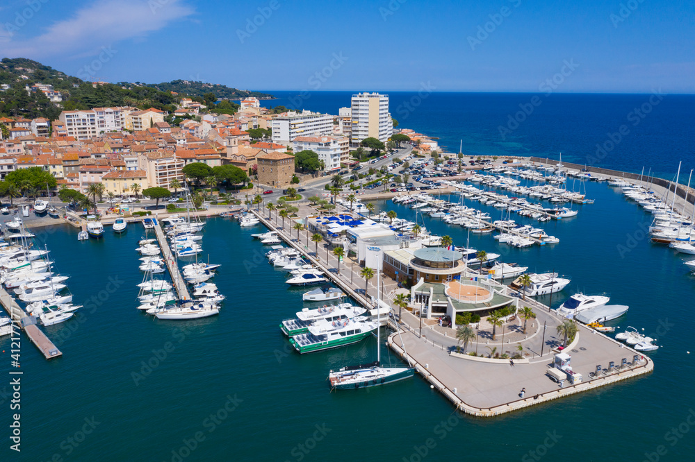 France, Var department, Sainte Maxime, Aerial view of Sainte Maxime on French Riviera,