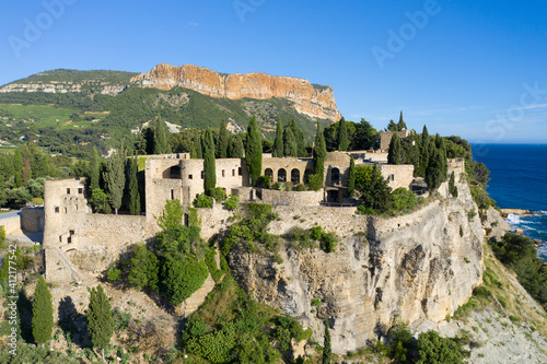 France, bouches du rhone department, Cassis, Aerial view of the castle at Cassis, photo