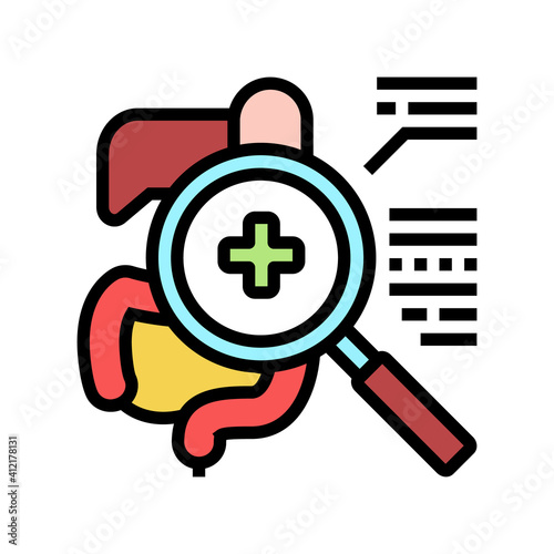 examining digestion system color icon vector. examining digestion system sign. isolated symbol illustration