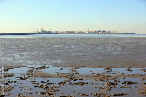 Prospect of artificial island 1 in Hebei Tangshan, Hebei Province, China photo